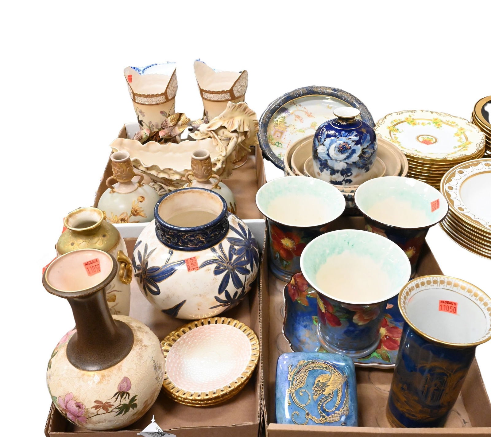 Four Tray Lots of Lusterware and Royal Doulton Burslem Vases (1 of 6)