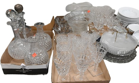 Four Tray Lots of Cut Glass and Crystal