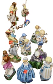 Two Tray Lots of Royal Worcester Porcelain Figures