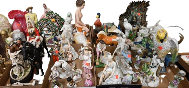 Eight Tray Lots of Porcelain Figures