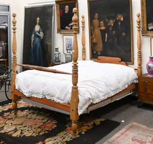 New England Maple Four-Poster Bed, 19th Century