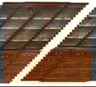 Mahogany Breakfront Bookcase