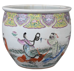 Large Chinese “Eight Immortals Crossing the Sea?? Jardinière
