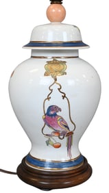 Chinese Export "Parrot on Perch" Porcelain Vase