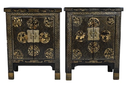 Pair of Chinese Lacquered Cabinets