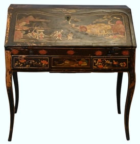 Chinoiserie Japanned Slant-Front Desk