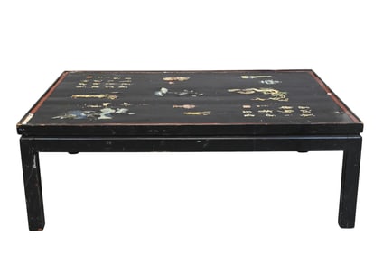 Chinese Lacquer and Inlaid Low Table, Late 19th / Early 20th Century