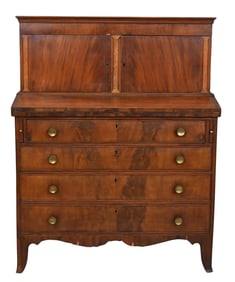 Federal Mahogany Butler’s Desk in Two Parts