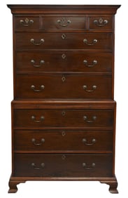 George III Mahogany Chest-on-Chest with Slide, Late 18th Century