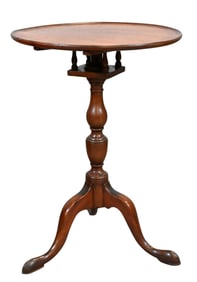 Mahogany Tilt-Top Tea Table with Dished Top and Birdcage, Early 19th Century