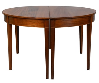 Pair of Federal Style Mahogany Demilune Tables