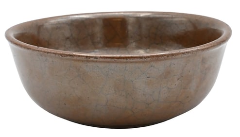 Chinese Porcelain Brown Crackle Bowl Iridescent Glaze