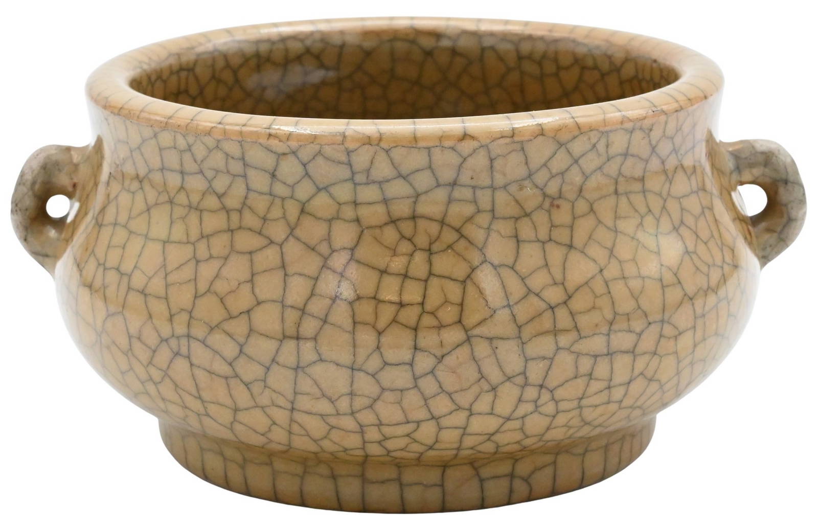 Chinese Porcelain Qianlong Brown Crackle Jardiniere