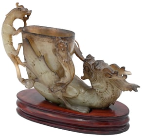 Chinese Carved Jade Libation Cup