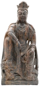 Chinese Stone-Carved Figure of Guanyin