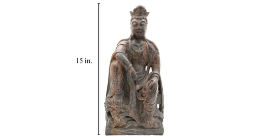 Chinese Stone-Carved Figure of Guanyin