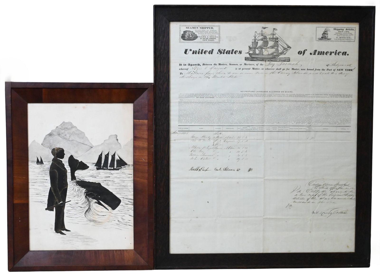 Two Framed 19th Century American Nautical Pieces (1 of 6)