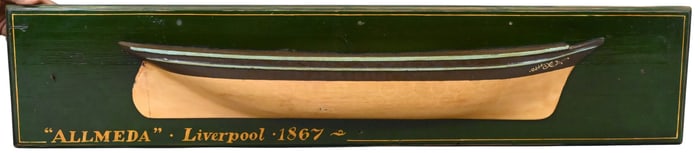 Painted Half Hull Ship Model