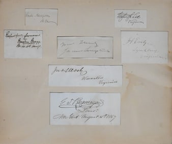 Seven Civil War Generals Autographs