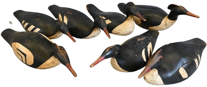 Group of Seven Andre Broussard Hand Painted Duck Decoys