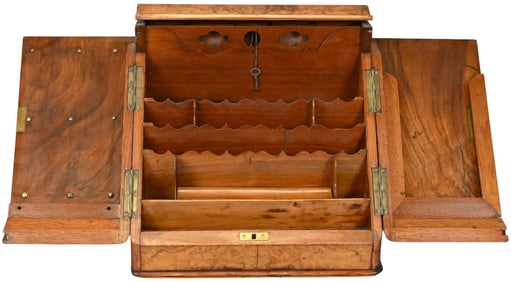 Victorian Burl Walnut Writing Letter Box