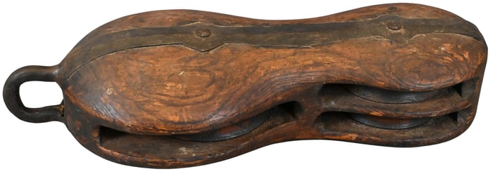 Large Wooden Ship’s Pulley