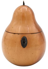 George III Fruitwood Pear Form Tea Caddy