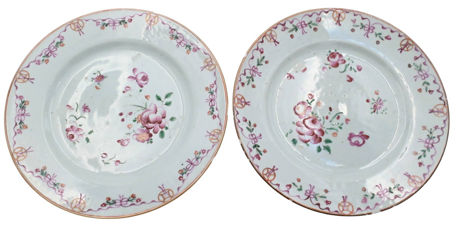 Group of 14 Famille Rose Plates