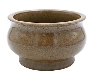 Chinese Porcelain Qianlong Brown Crackle Bowl
