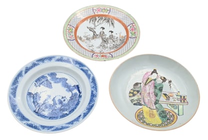 Group of Three Chinese Porcelain Plates