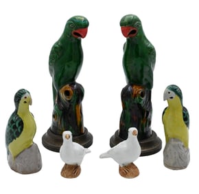 Group of Chinese Porcelain Bird Figurines