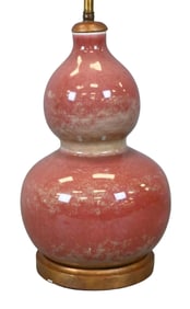 Chinese Oxblood Glazed Double-Gourd Vase Mounted as a Lamp