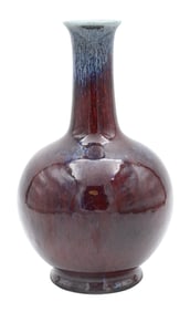 Chinese Flambe Porcelain Bottle Neck Vase