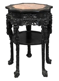 Chinese Carved Hardwood Stand