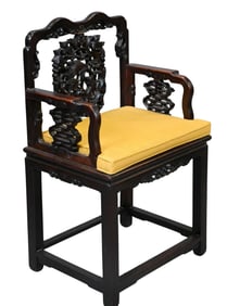 Chinese Carved Hardwood Armchair