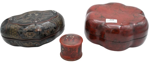 Three Chinese Lacquered Boxes