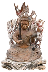 Japanese Carved and Painted Figure of Fudo Myo-o