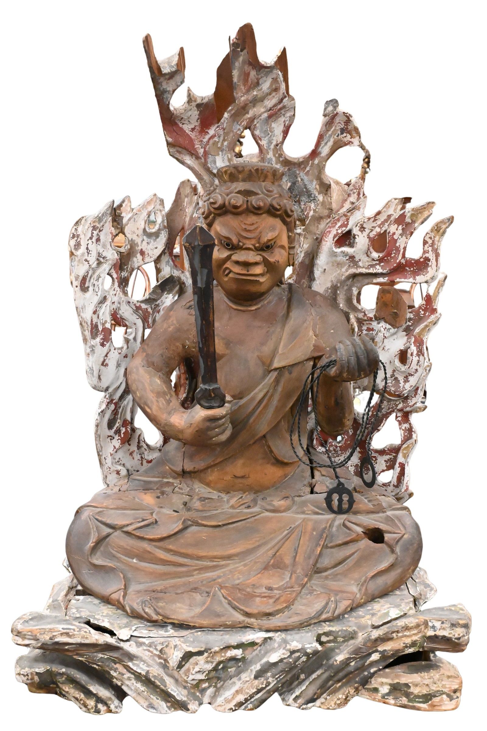 Japanese Carved and Painted Figure of Fudo Myo-o (1 of 5)