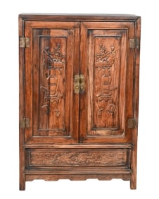 Chinese Carved Hardwood Cabinet