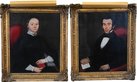 Pair of Baltimore American Folk Portraits (19th Century)