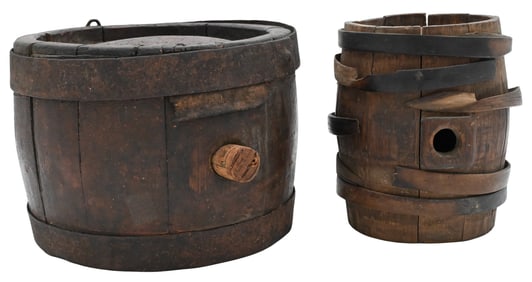 Two Wooden Cooper's Vessels