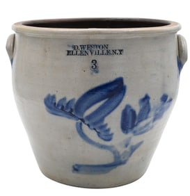 Stoneware Crock, D. Weston, Ellenville, N.Y.