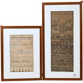 Two 18th Century Needlepoint Samplers