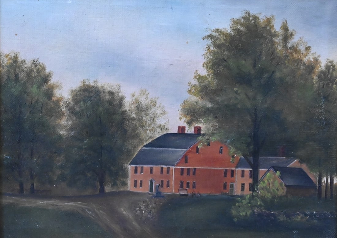 American School (19th Century): American School (19th Century) "The Wayside Inn, Sudbury, Massachusetts" View of the historic Wayside Inn, founded in 1716 by David Howe as Howe’s Tavern and later celebrated in Henry Wadsworth Long