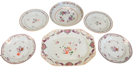 Group of Chinese Export Famille Rose Porcelain
