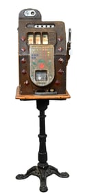 Mills 5-Cent Slot Machine on Stand, Early to Mid-20th Century