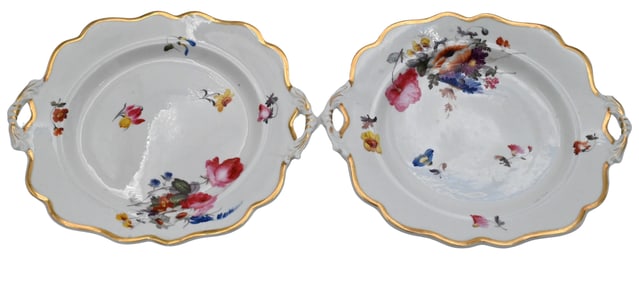 27 Piece English Porcelain Floral Decorated Dessert Service
