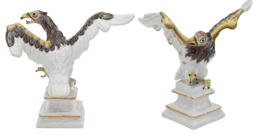 Pair of Small Porcelain Figural Birds