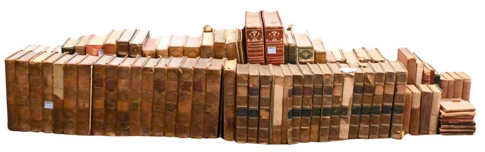 Approximately 50 Leather Bound Books