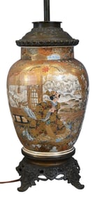Japanese Satsuma Vase Mounted as a Lamp